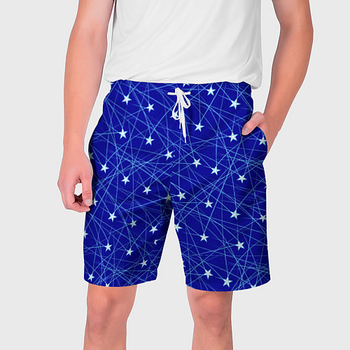 Мужские шорты Звездопад на синем / 3D-принт – фото 1