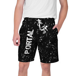 Мужские шорты Portal glitch на темном фоне вертикально