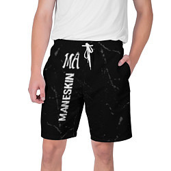 Мужские шорты Maneskin glitch на темном фоне по-вертикали