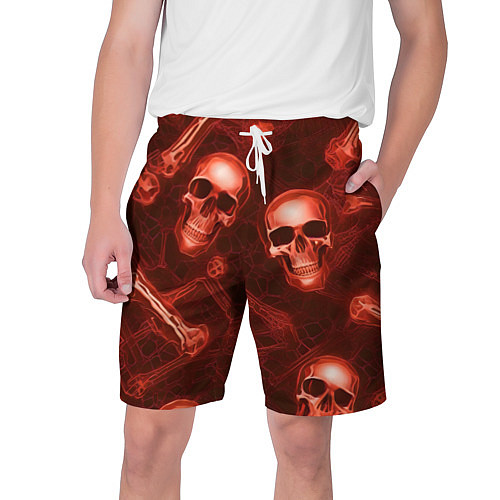 Мужские шорты Красные черепа и кости / 3D-принт – фото 1