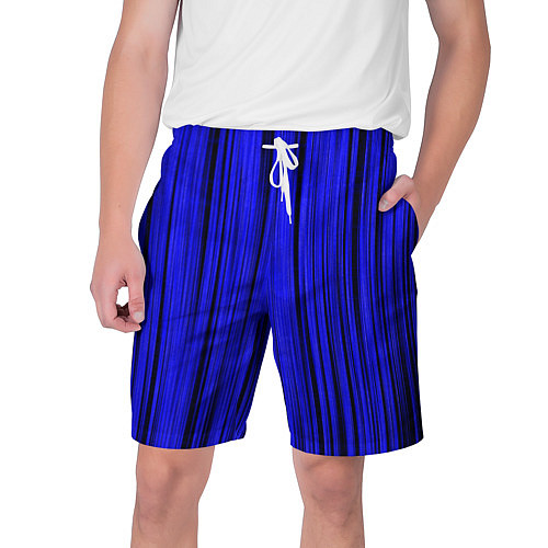 Мужские шорты Абстрактные полосы ультрамарин / 3D-принт – фото 1