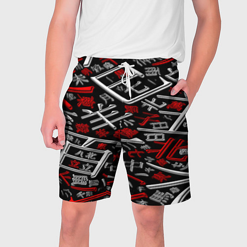 Мужские шорты Японские аниме иероглифы / 3D-принт – фото 1