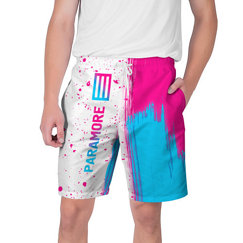 Мужские шорты Paramore neon gradient style по-вертикали / 3D-принт – фото 1