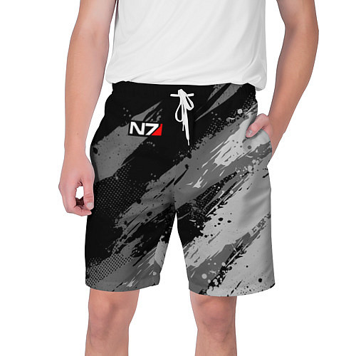 Мужские шорты N7 - mass effect monochrome / 3D-принт – фото 1