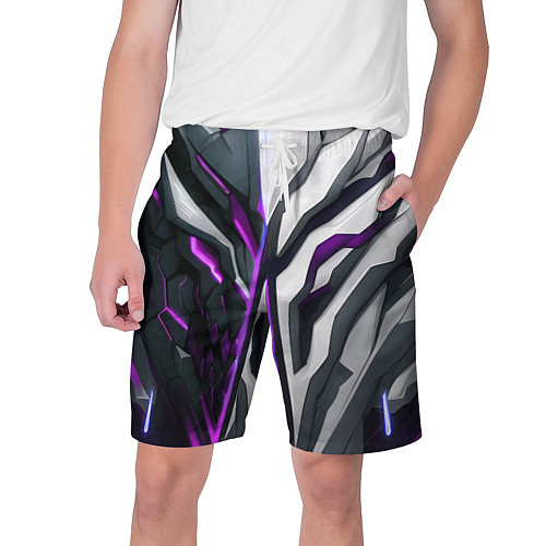 Мужские шорты Броня адская и райская фиолетовая / 3D-принт – фото 1