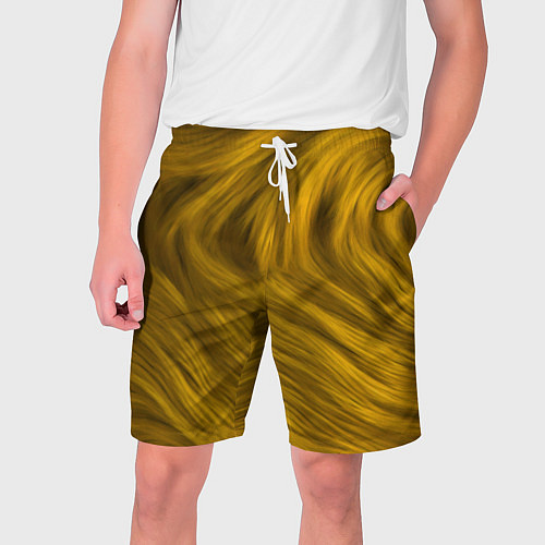 Мужские шорты Текстура желтой шерсти / 3D-принт – фото 1