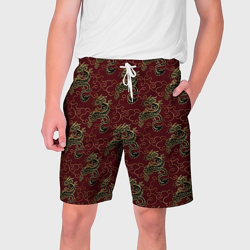 Мужские шорты Азиатский стиль дракона / 3D-принт – фото 1