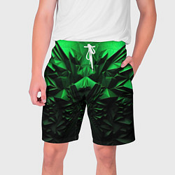 Шорты на шнурке мужские Асимметрия зеленого узора, цвет: 3D-принт