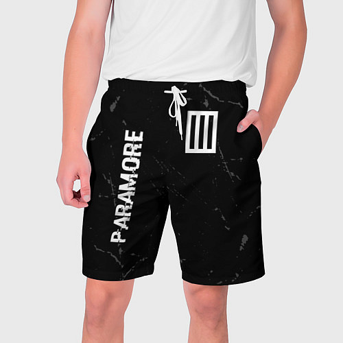 Мужские шорты Paramore glitch на темном фоне вертикально / 3D-принт – фото 1