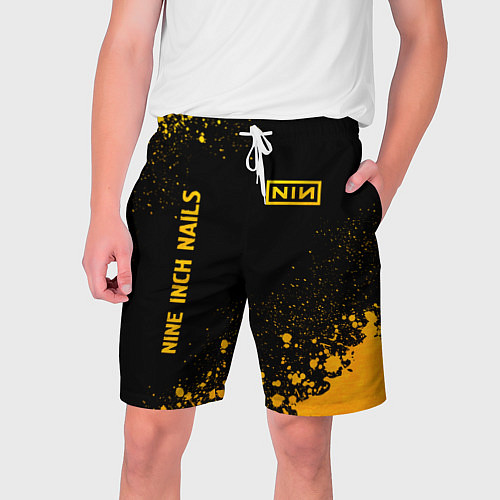 Мужские шорты Nine Inch Nails - gold gradient вертикально / 3D-принт – фото 1