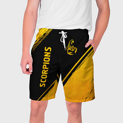Мужские шорты Scorpions - gold gradient вертикально