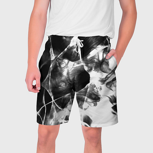 Мужские шорты Черный дым и паттерны / 3D-принт – фото 1