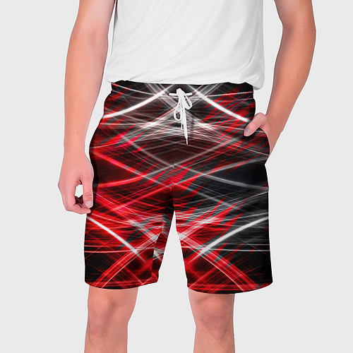 Мужские шорты Красный лазер линии / 3D-принт – фото 1