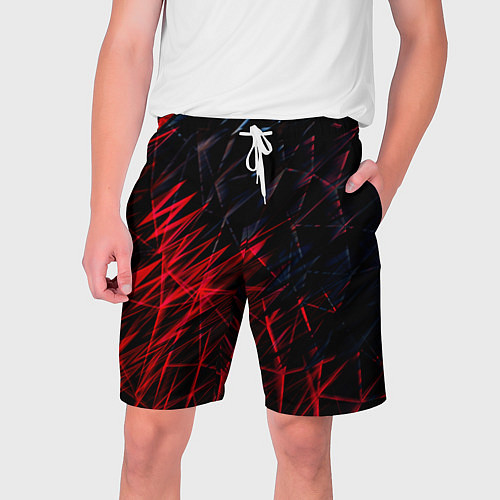 Мужские шорты Красно чёрные узоры / 3D-принт – фото 1