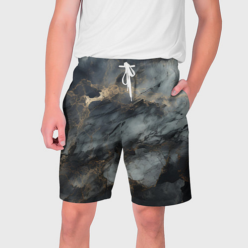Мужские шорты Темно-серый мрамор / 3D-принт – фото 1