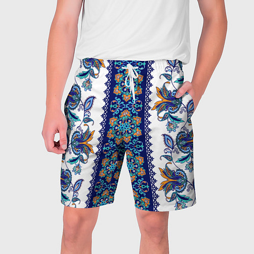 Мужские шорты Цветочный этнический орнамент / 3D-принт – фото 1