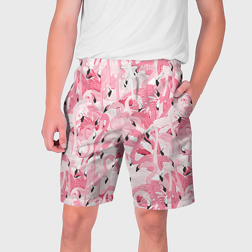 Мужские шорты Стая розовых фламинго / 3D-принт – фото 1