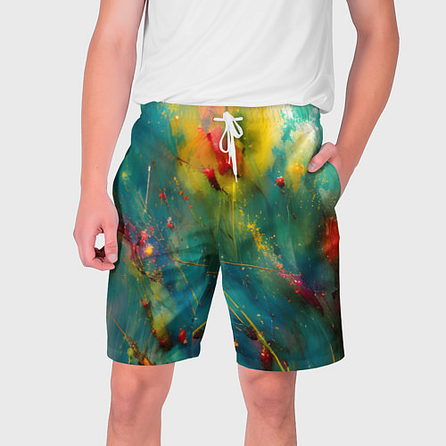 Мужские шорты Абстрактные мазки краски / 3D-принт – фото 1