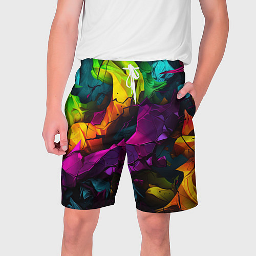 Мужские шорты Яркие разноцветные краски / 3D-принт – фото 1