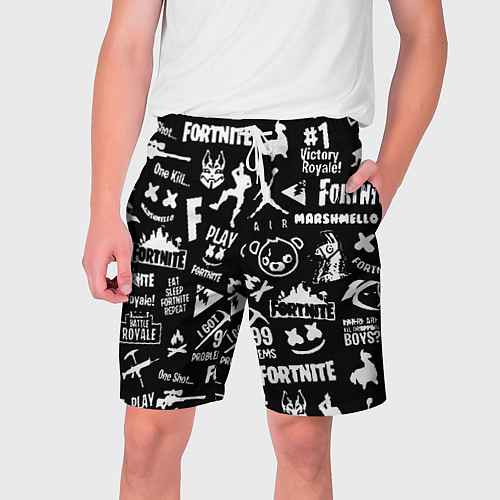 Мужские шорты Fortnite alllogo black / 3D-принт – фото 1