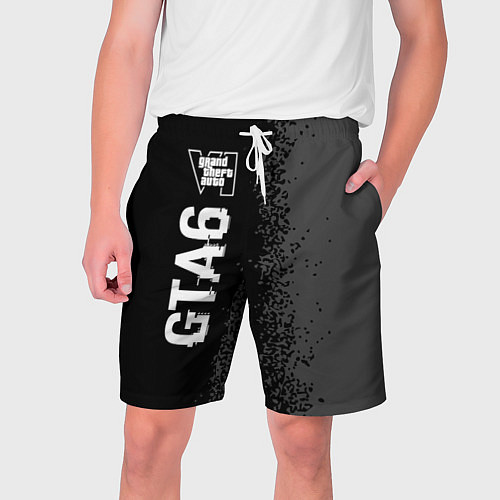 Мужские шорты GTA6 glitch на темном фоне по-вертикали / 3D-принт – фото 1
