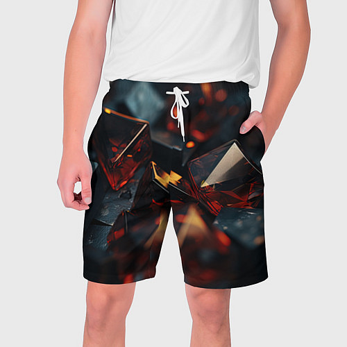 Мужские шорты Темные абстрактные кубы / 3D-принт – фото 1