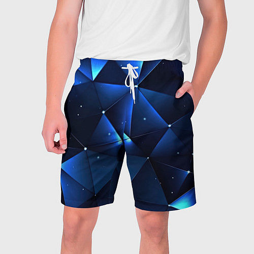 Мужские шорты Синяя геометрическая абстракция / 3D-принт – фото 1