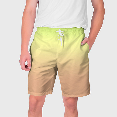 Мужские шорты Персиково-салатный градиент / 3D-принт – фото 1
