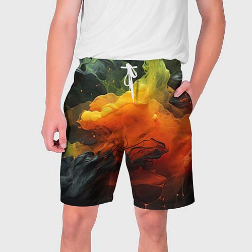 Мужские шорты Взрыв оранжевой краски / 3D-принт – фото 1