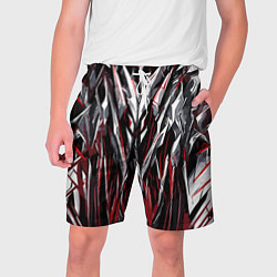 Шорты на шнурке мужские Острый металл красный, цвет: 3D-принт