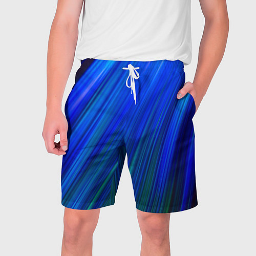 Мужские шорты Неоновые синии линии / 3D-принт – фото 1