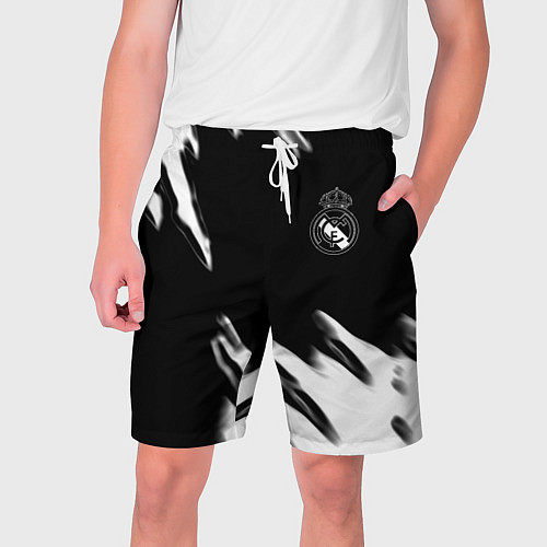 Мужские шорты Real madrid белые краски текстура / 3D-принт – фото 1
