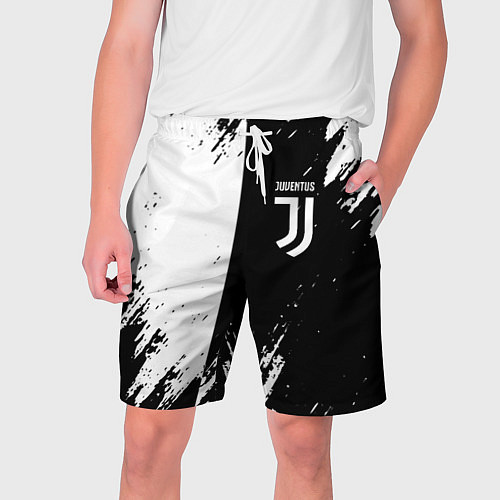 Мужские шорты Juventus краски чёрнобелые / 3D-принт – фото 1