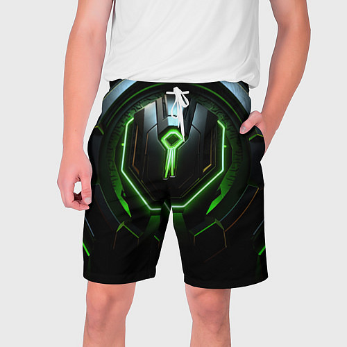 Мужские шорты Динамичный зеленый контраст / 3D-принт – фото 1
