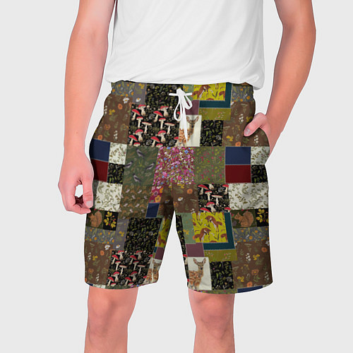 Мужские шорты Пэчворк лесной / 3D-принт – фото 1