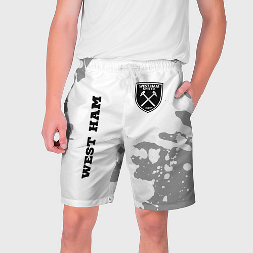 Мужские шорты West Ham sport на светлом фоне вертикально / 3D-принт – фото 1