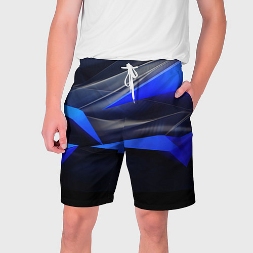 Мужские шорты Black and blue abstract background sport style / 3D-принт – фото 1