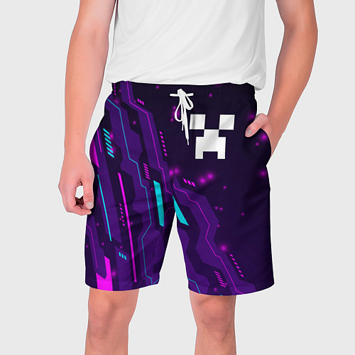 Мужские шорты Minecraft neon gaming / 3D-принт – фото 1
