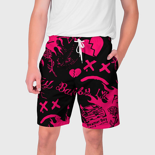Мужские шорты Lil peep pink steel rap / 3D-принт – фото 1