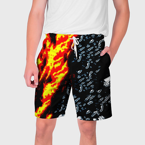 Мужские шорты Текстура огня и воды / 3D-принт – фото 1