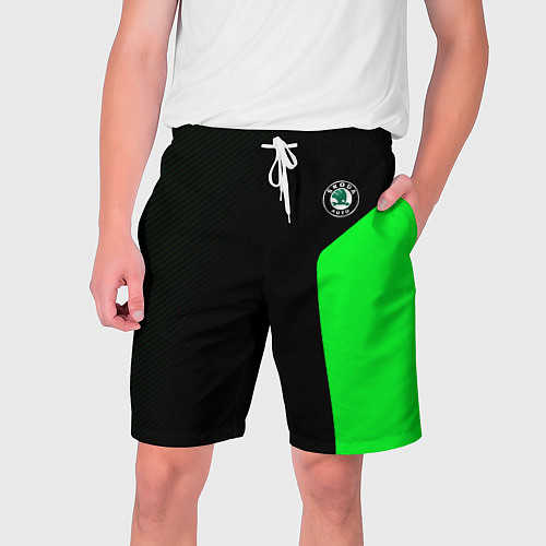 Мужские шорты Skoda pattern sport green / 3D-принт – фото 1