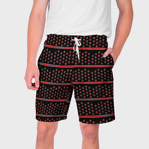 Мужские шорты Красные круги и полосы / 3D-принт – фото 1