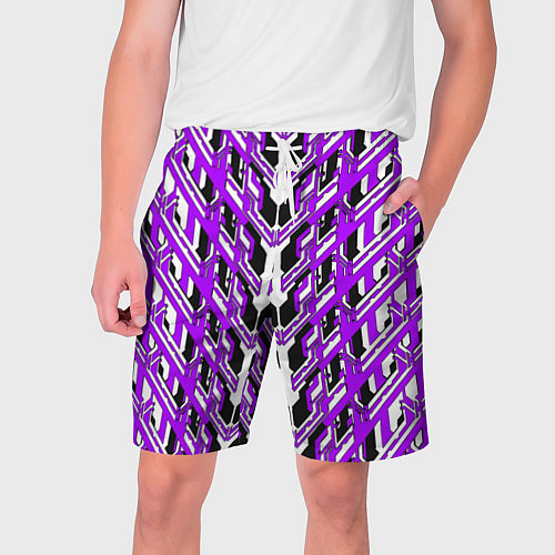Мужские шорты Фиолетовая техно броня / 3D-принт – фото 1