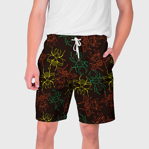 Мужские шорты Разноцветные жуки носороги / 3D-принт – фото 1