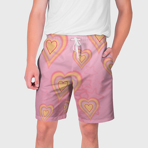Мужские шорты Сердца градиент / 3D-принт – фото 1
