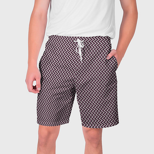 Мужские шорты Треугольные полосы пыльно-розовый / 3D-принт – фото 1