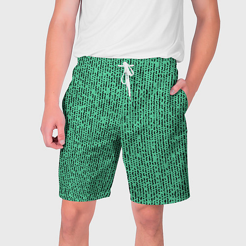 Мужские шорты Мозаика нефритовый зелёный / 3D-принт – фото 1