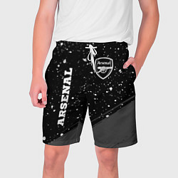 Шорты на шнурке мужские Arsenal sport на темном фоне вертикально, цвет: 3D-принт