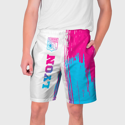 Мужские шорты Lyon neon gradient style по-вертикали / 3D-принт – фото 1