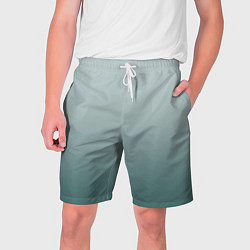 Шорты на шнурке мужские Градиент светлый серо-бирюзовый, цвет: 3D-принт
